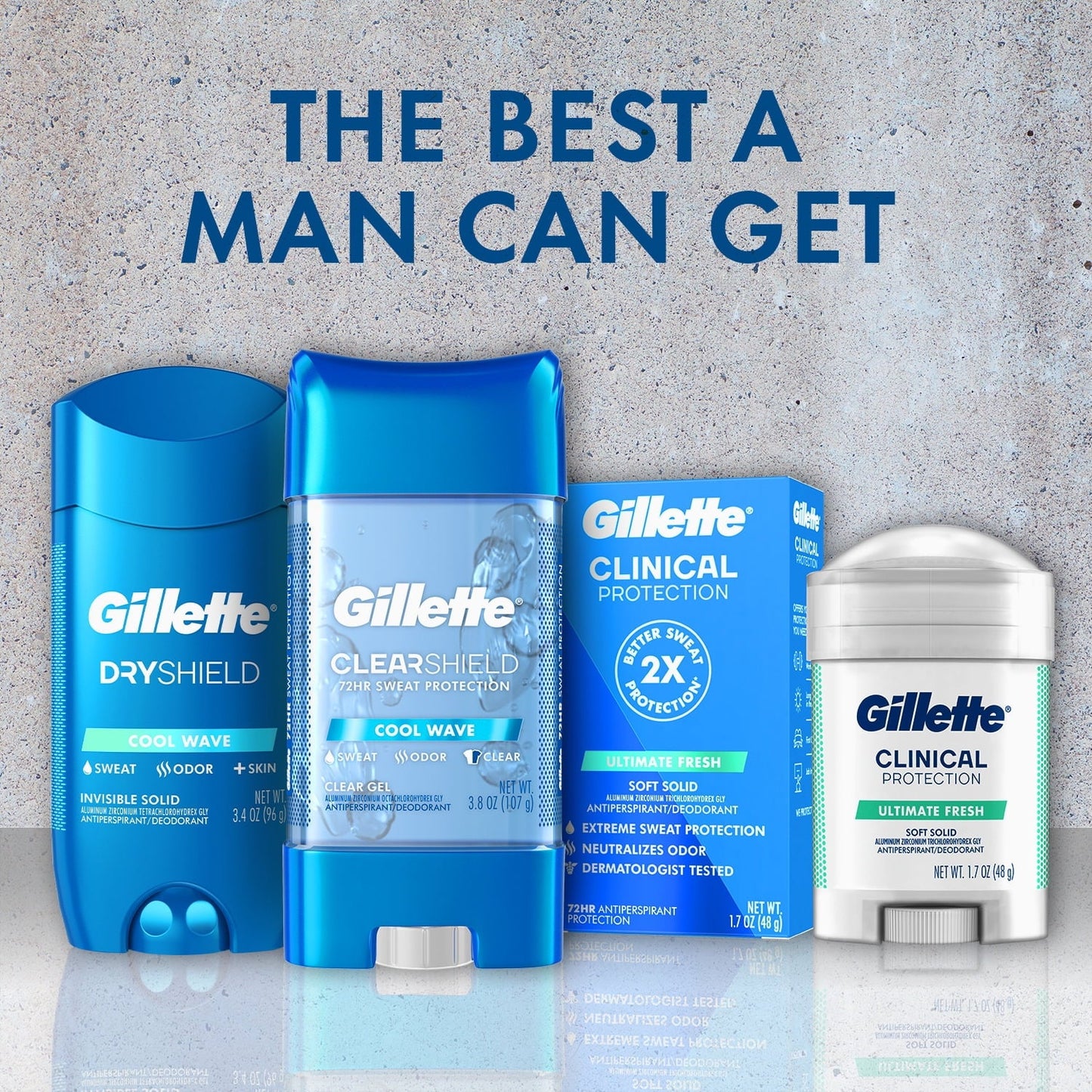 Gillette Antiperspirant Deodorant for Men, Clear Gel, Cool Wave, Twin Pack, 3.8oz