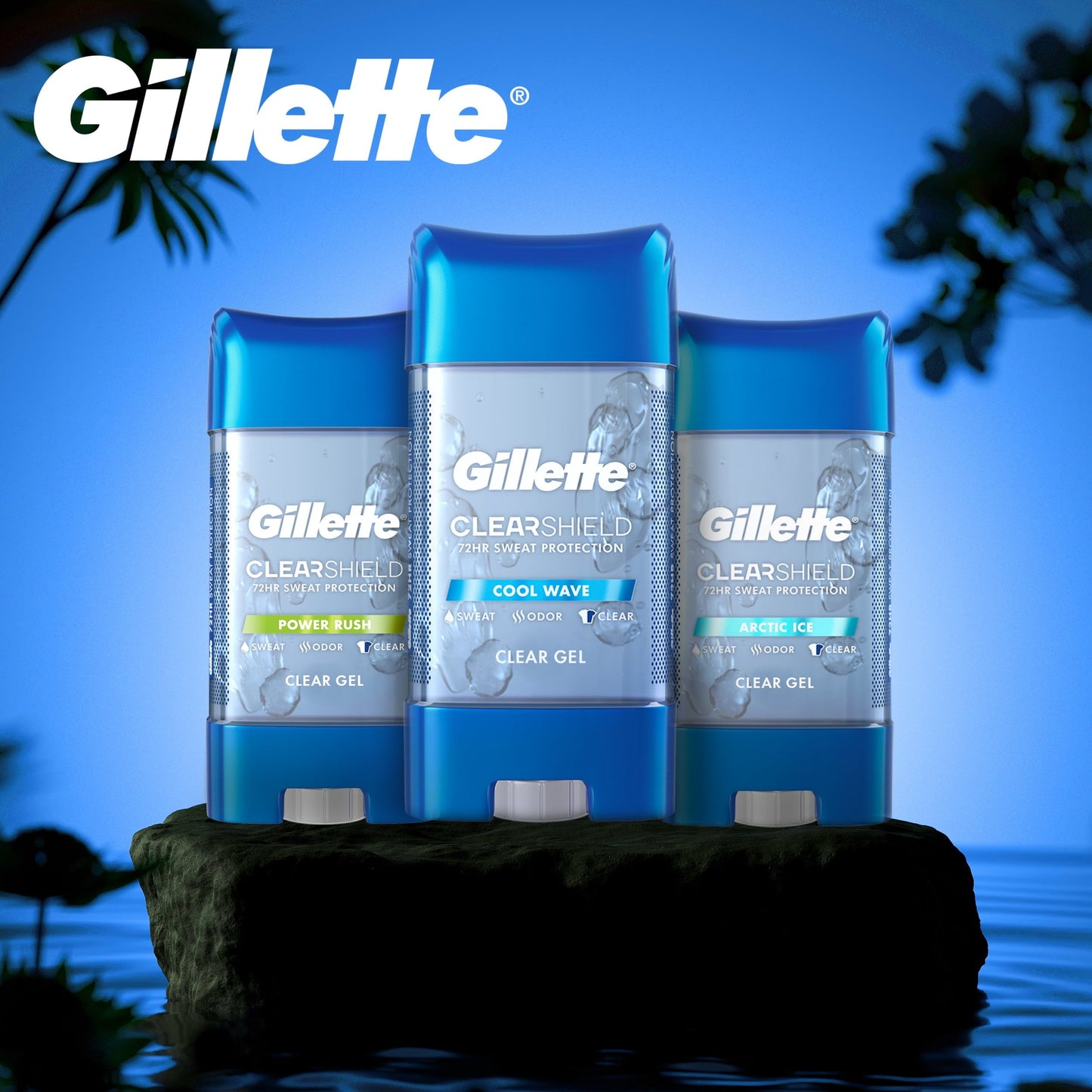 Gillette Antiperspirant Deodorant for Men, Clear Gel, Cool Wave, 0.5 oz