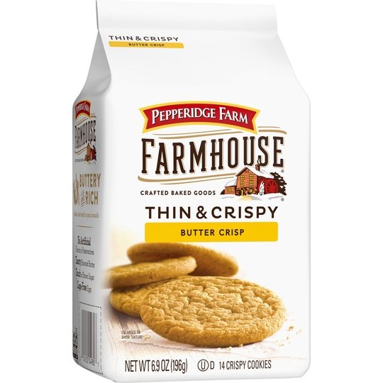 Pepperidge Farm Farmhouse Thin & Crispy Butter Crisp Cookies, 6.9 oz Bag