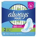 Always Maxi Pads with Wings, Size 2, Long Super Absorbency, 42 CT