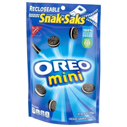 OREO Mini Chocolate Sandwich Cookies, Snak-Saks, 8 oz