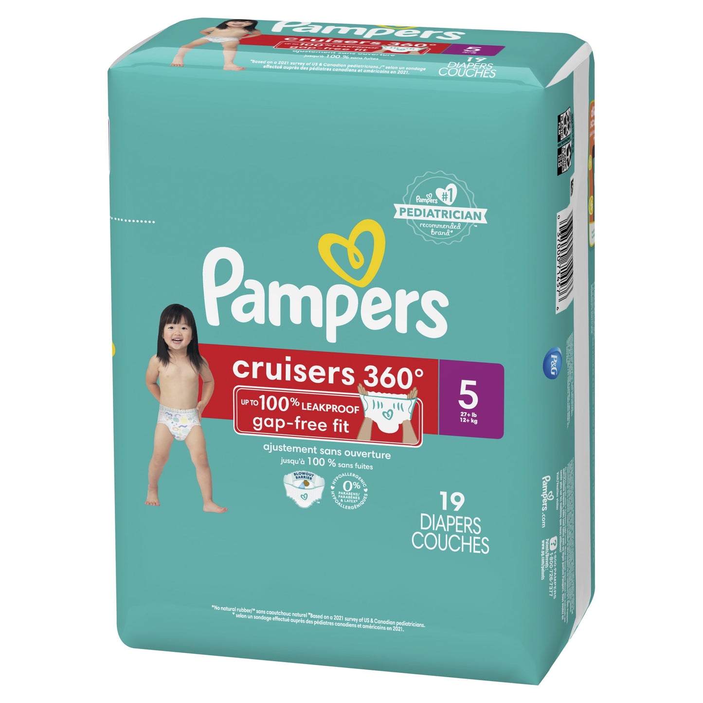 Pampers Cruisers Diapers 360 Size 5, 19 Count