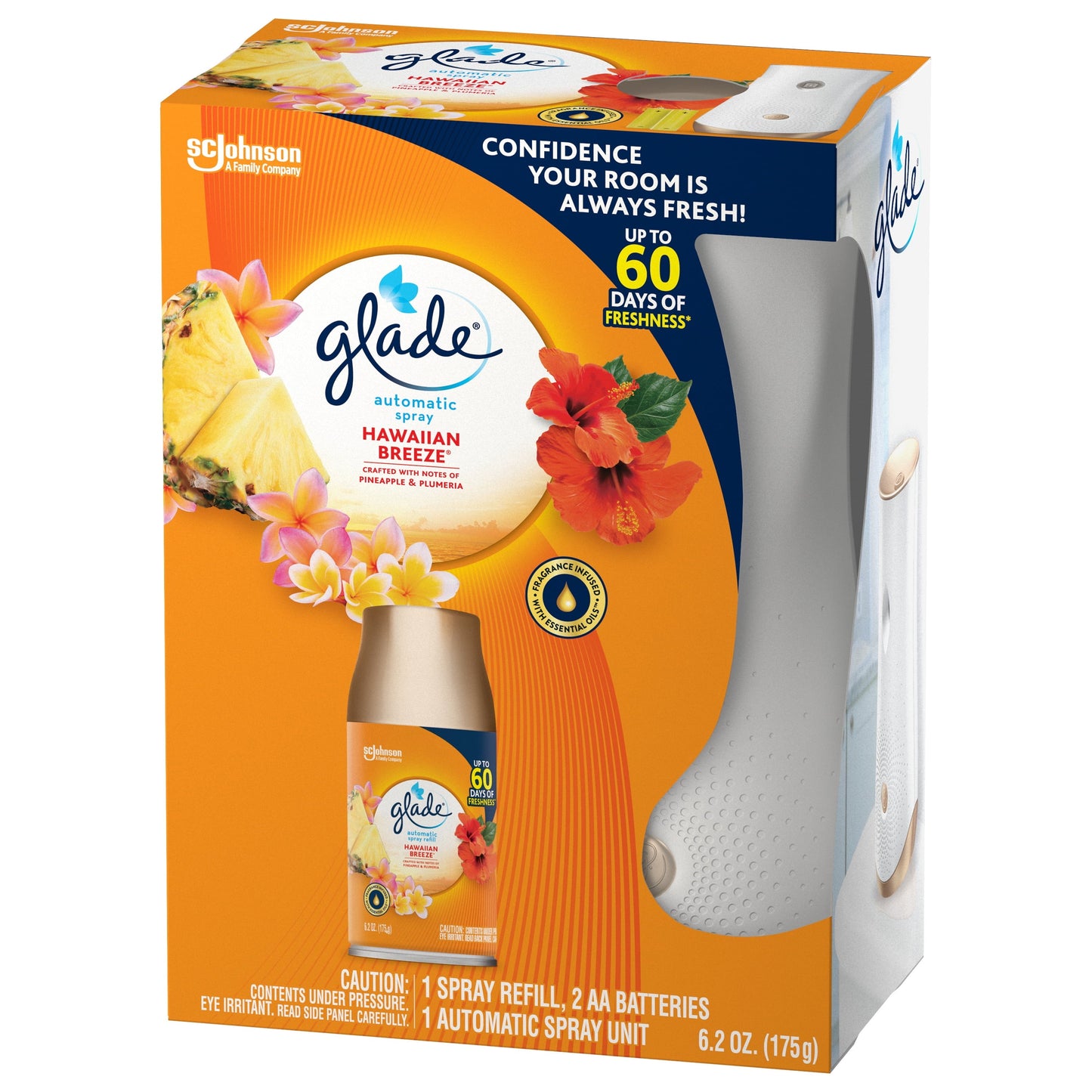 Glade Large Automatic Spray, Hawaiian Breeze, Starter Pack, Holder + Refill, 6.2 oz