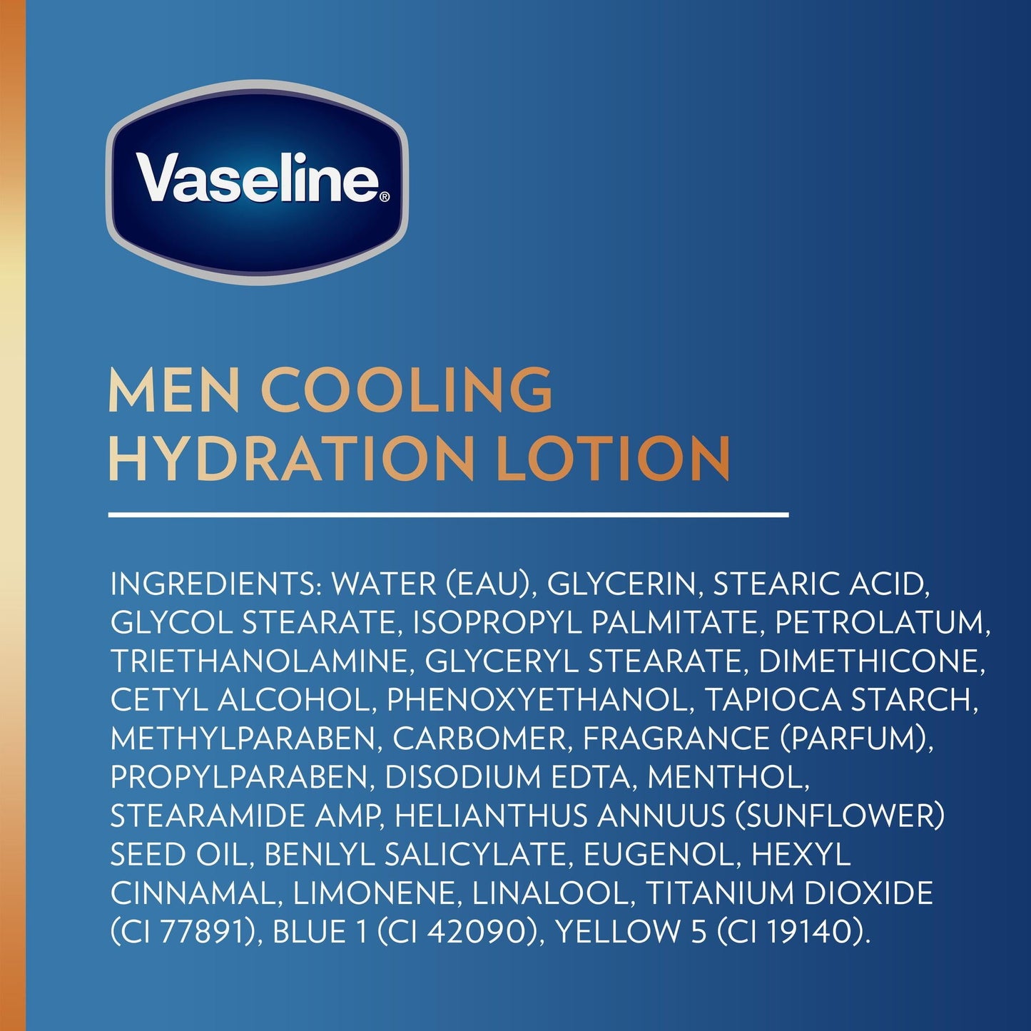 Vaseline Men Healing Moisture Cooling Non Greasy Body Lotion for Dry Skin, 20.3 fl oz