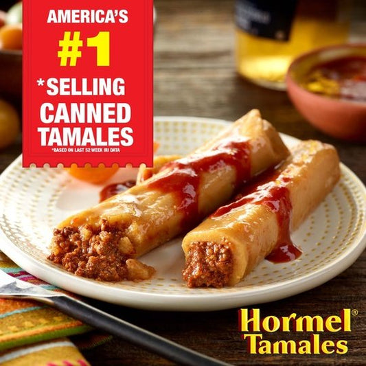 HORMEL Beef Tamales in Chili Sauce, Shelf Stable, 28 oz Steel Can