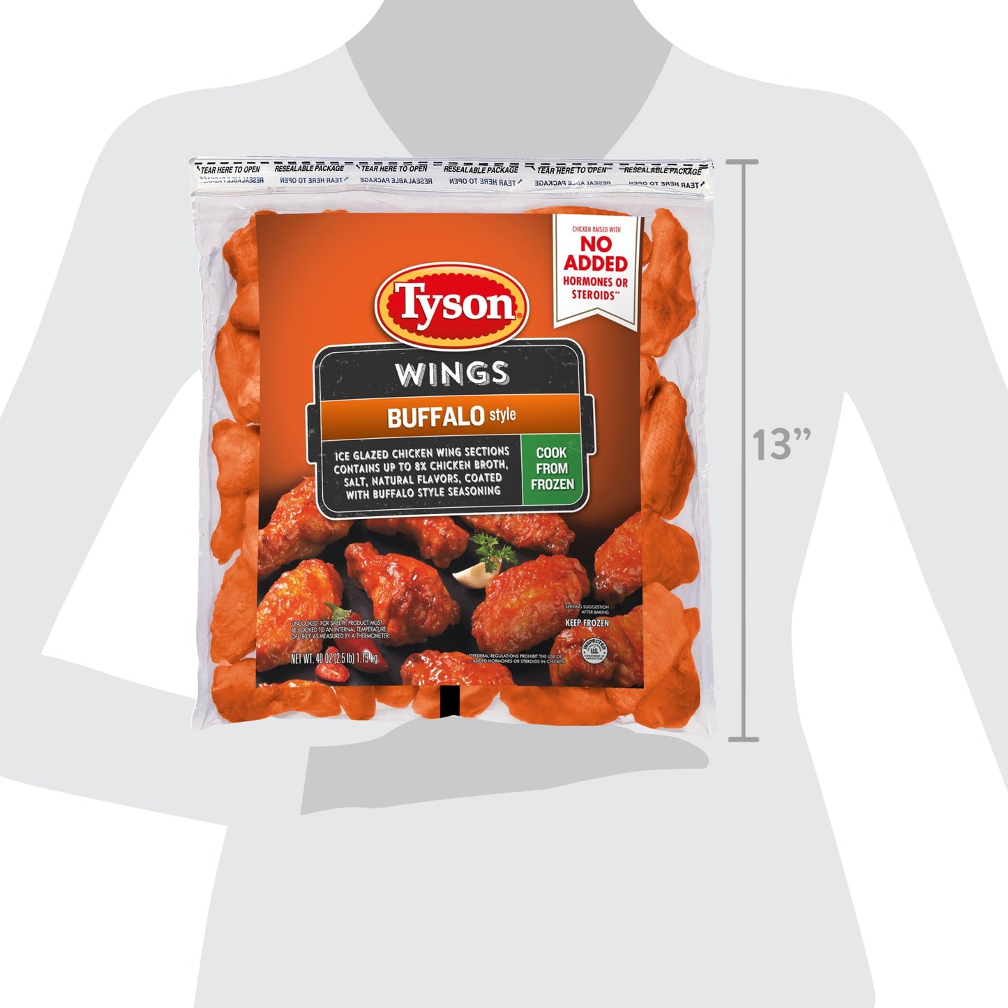 Tyson Buffalo Frozen Chicken Wings, 40 oz Bag