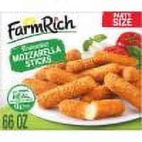Farm Rich Breaded Mozzarella Cheese Sticks, Party Size Snack, Regular, 66 oz (Frozen)