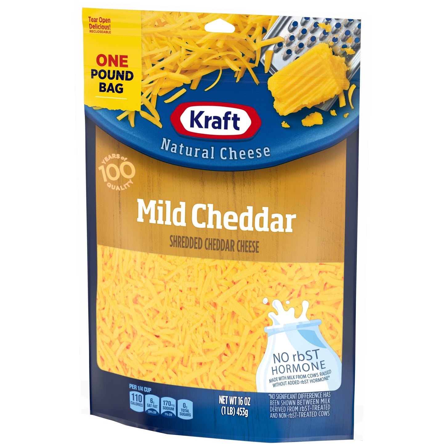 Kraft Mild Cheddar Shredded Cheese, 16 oz Bag