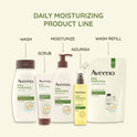 Aveeno Daily Moisturizing Body Wash, Soap Free Body Scrub for Dry Skin, Prebiotic Oat Shower Gel, Lightly Scented, 33 oz