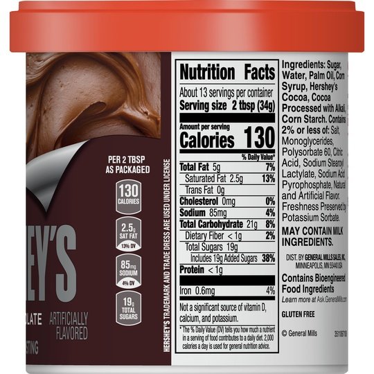 Betty Crocker Gluten Free Hershey's Milk Chocolate Frosting, 16 oz.