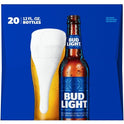 Bud Light Beer, 20 Pack Lager Beer, 12 fl oz Glass Bottles, 4.2 % ABV, Domestic