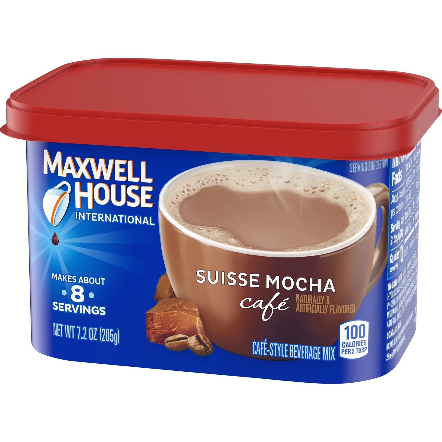 Maxwell House International Suisse Mocha Cafe Beverage Mix, 7.2 oz. Canister