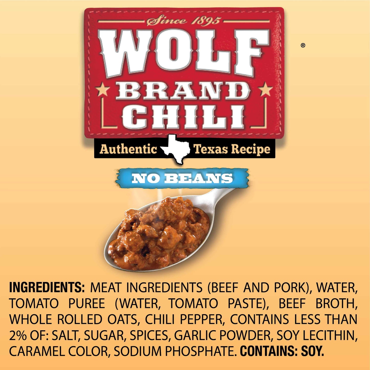 WOLF BRAND Chili No Beans, Chili Without Beans, 24 oz.