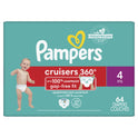 Pampers Cruisers 360 Diapers Size 4, 64 Count (Select for More Options)