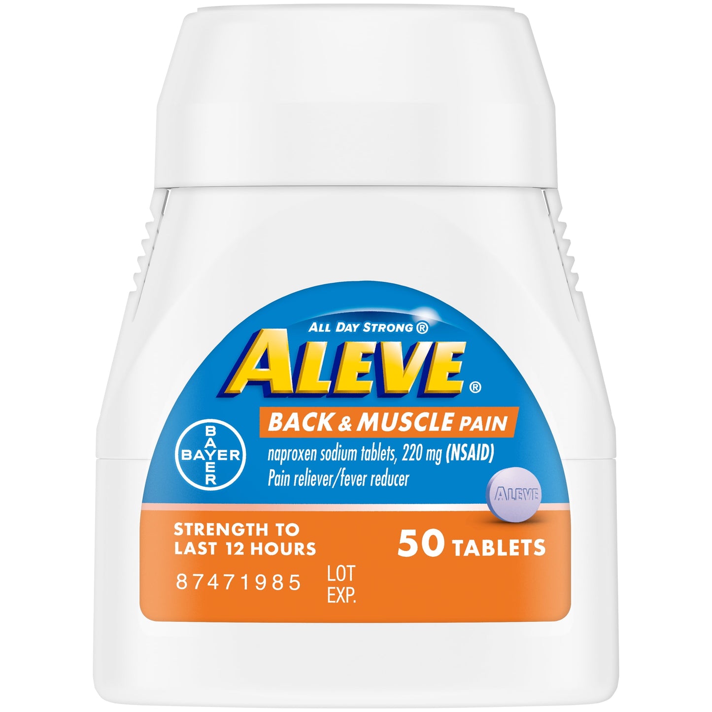 Aleve Back & Muscle Pain Reliever Naproxen Sodium Tablets, 50 Count