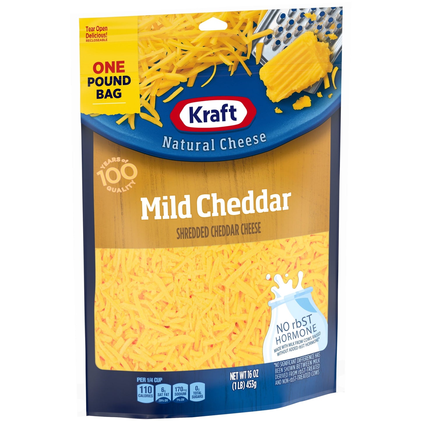 Kraft Mild Cheddar Shredded Cheese, 16 oz Bag