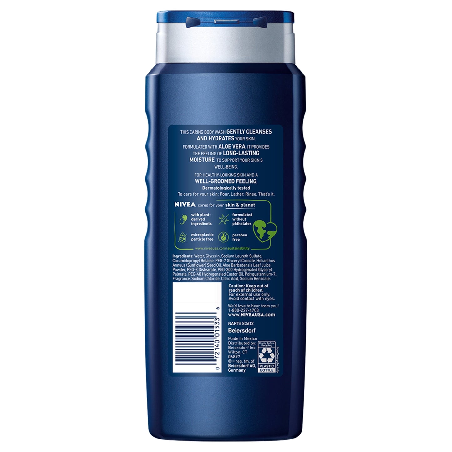 NIVEA MEN Maximum Hydration Body Wash with Aloe Vera, 16.9 Fl Oz Bottle