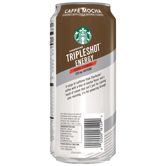 Starbucks Tripleshot Energy Mocha Extra Strength Coffee Energy Drink, 15 oz Can