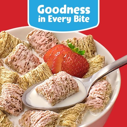 Kellogg's Frosted Mini-Wheats Strawberry Cold Breakfast Cereal, Family Size, 22 oz Box
