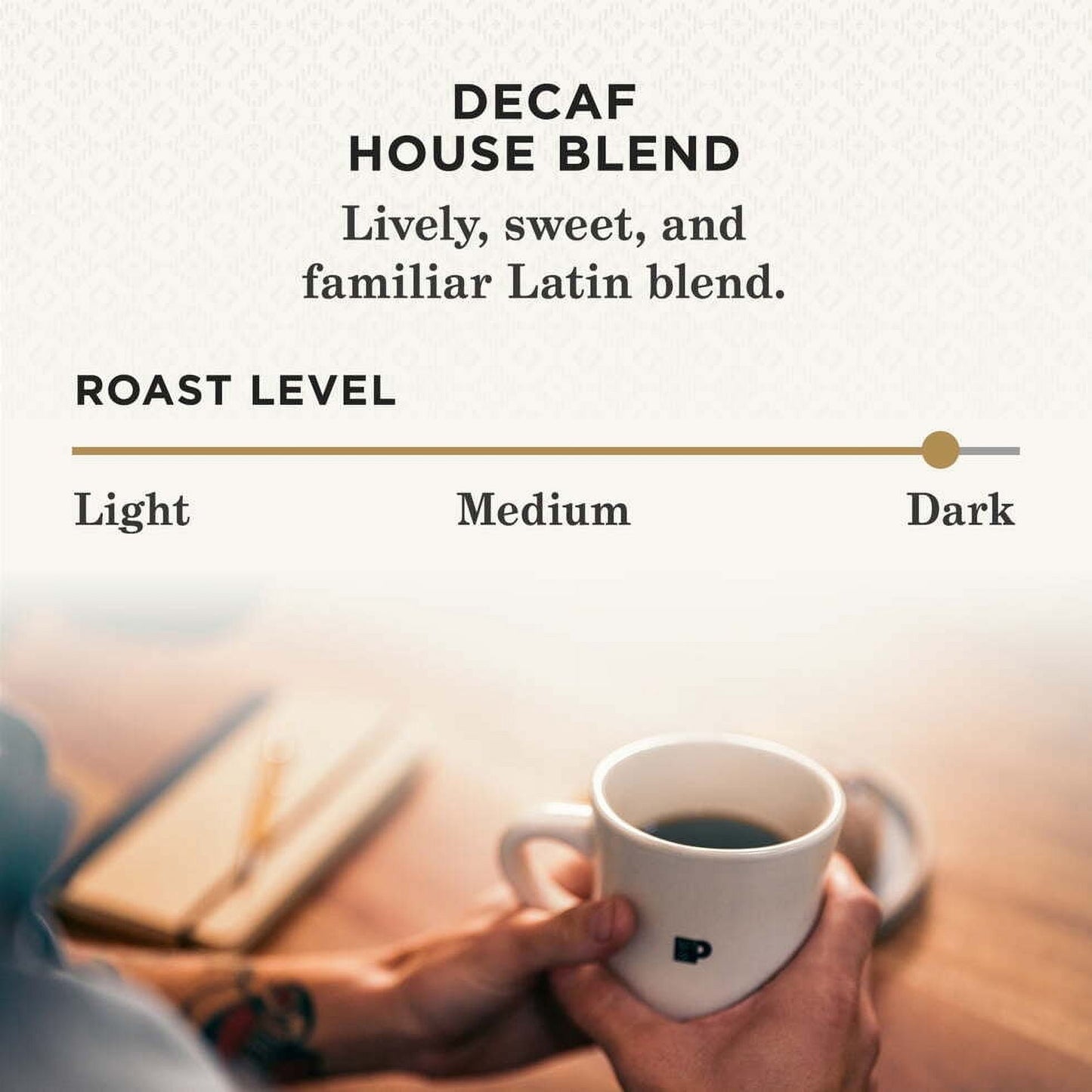 Peet's Coffee Decaf House Blend K-Cup Coffee Pods, Premium Dark Roast, 22 Count, Single Serve Capsules Compatible with Keurig