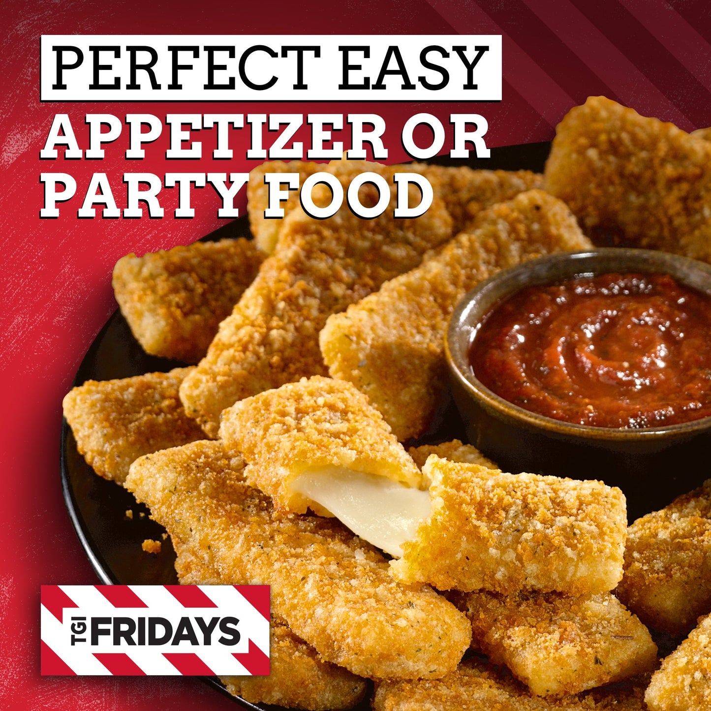 TGI Fridays Mozzarella Sticks Frozen Snacks & Appetizers with Marinara Sauce, 17.4 oz Box Regular