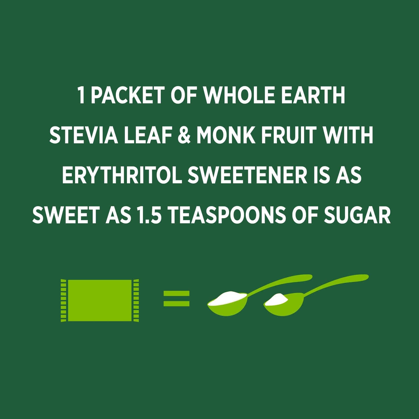 Whole Earth Stevia Leaf & Monk Fruit Plant-Based Sweetener, 80 Count, 5.6 oz