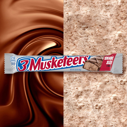 3 Musketeers Milk Chocolate Candy Bar, Sharing Size - 3.28 oz