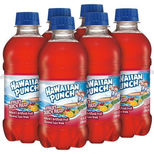 Hawaiian Punch Fruit Juicy Red Juice, 10 fl oz, 6 Count Bottles