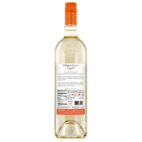 Stella Rosa Peach Semi-Sweet White Wine, 750ml Glass Bottle, Piedmont, Italy Serving Size 6oz