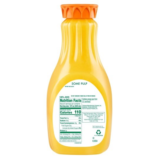 Tropicana Pure Premium, Homestyle Some Pulp 100% Orange Juice, 52 oz Bottle