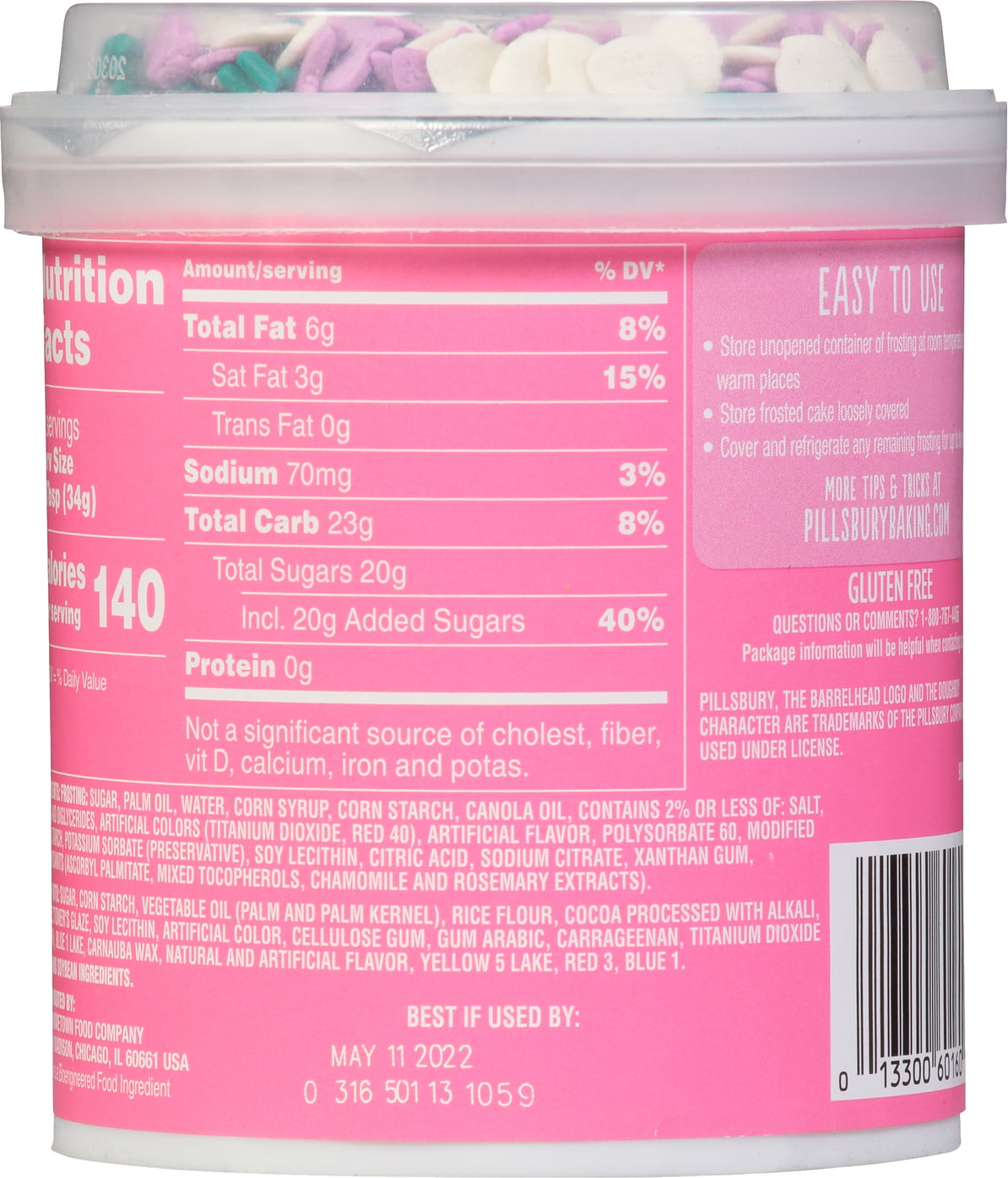 Pillsbury Funfetti Mermaid Strawberry Flavored Frosting, 15.6 oz Tub