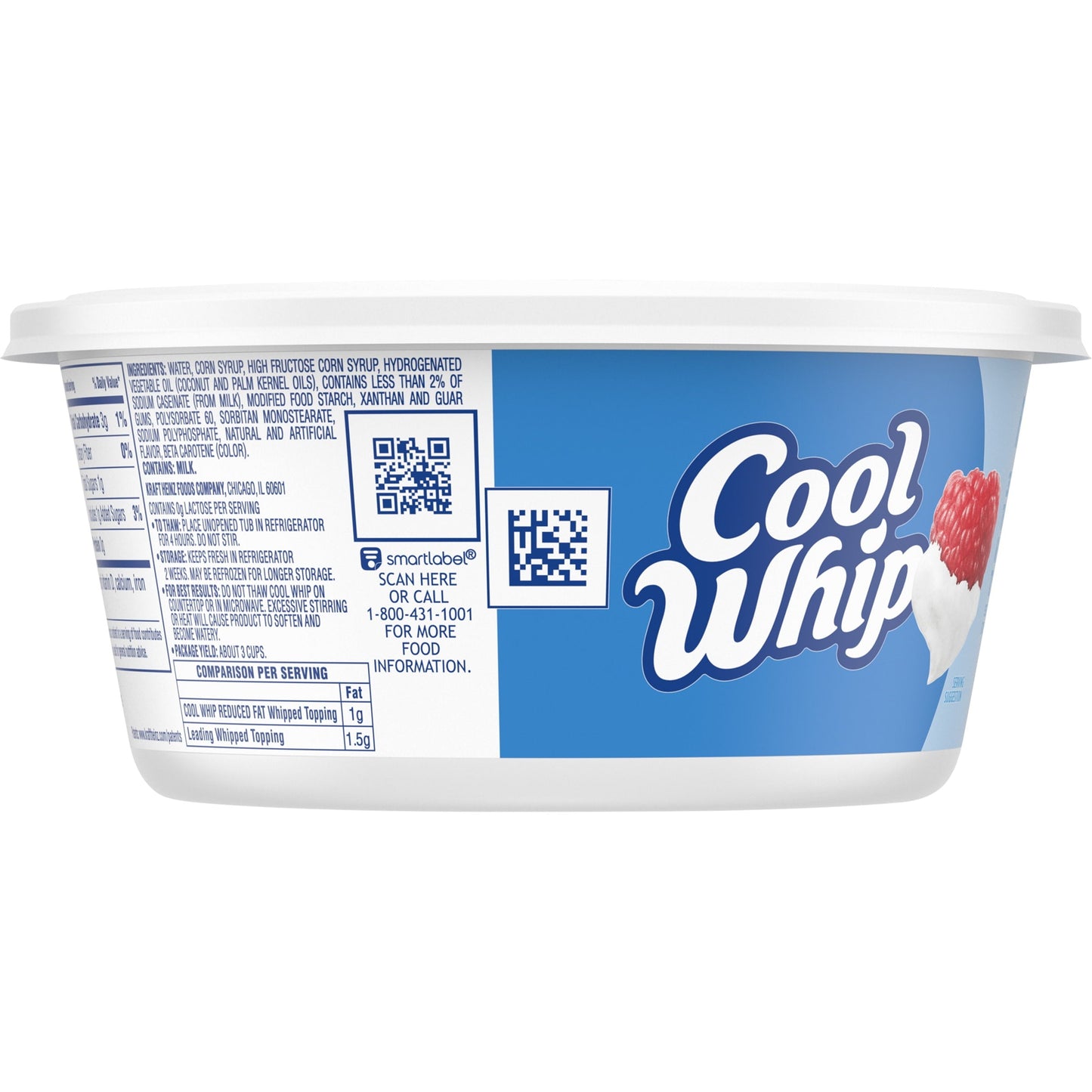 Cool Whip Reduced Fat Whipped Cream Topping, 8 oz Tub