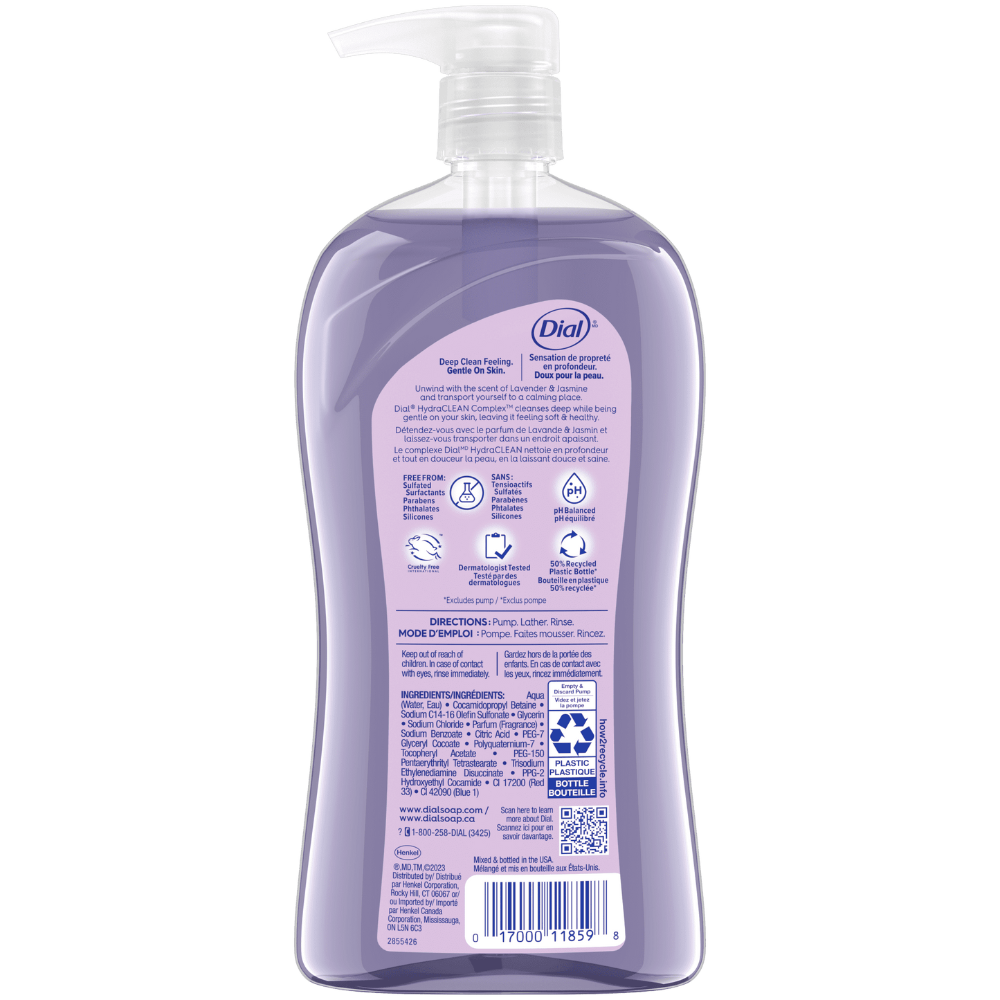 Dial Body Wash, Calm & Soothe Lavender & Jasmine Scent, 32 fl oz