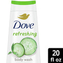 Dove Refreshing Long Lasting Gentle Body Wash, Cucumber and Green Tea, 20 fl oz