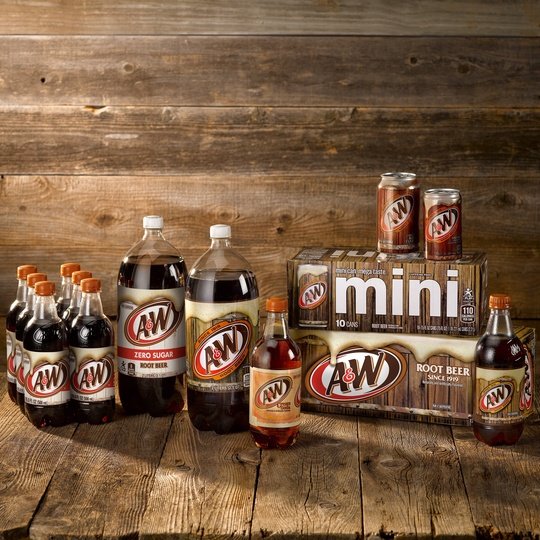 A&W Caffeine-Free, Low Sodium Root Beer Soda Pop, 2 Liter Bottles