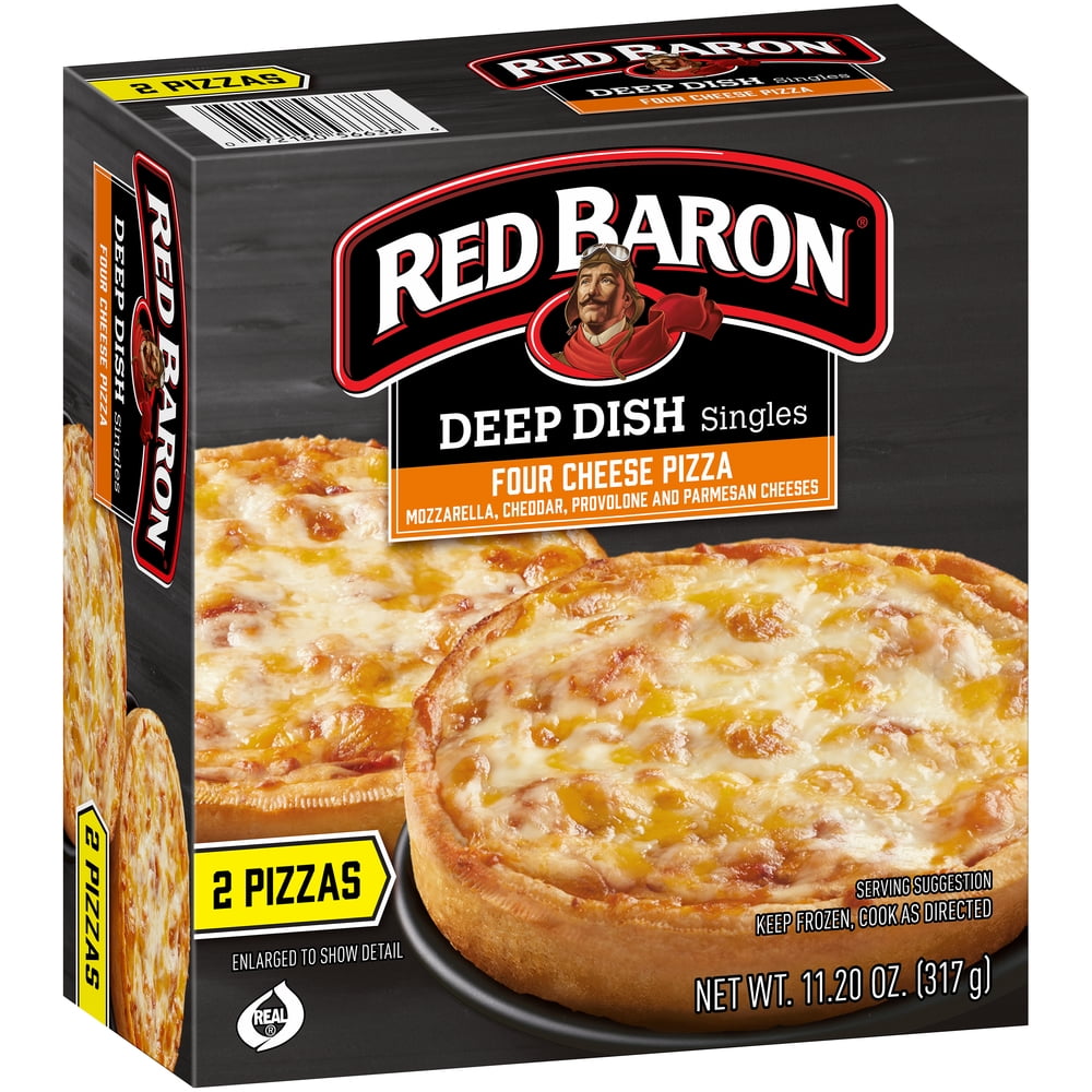 Red Baron Deep Dish Four Cheese Frozen Pizza 2 Count 11.2oz