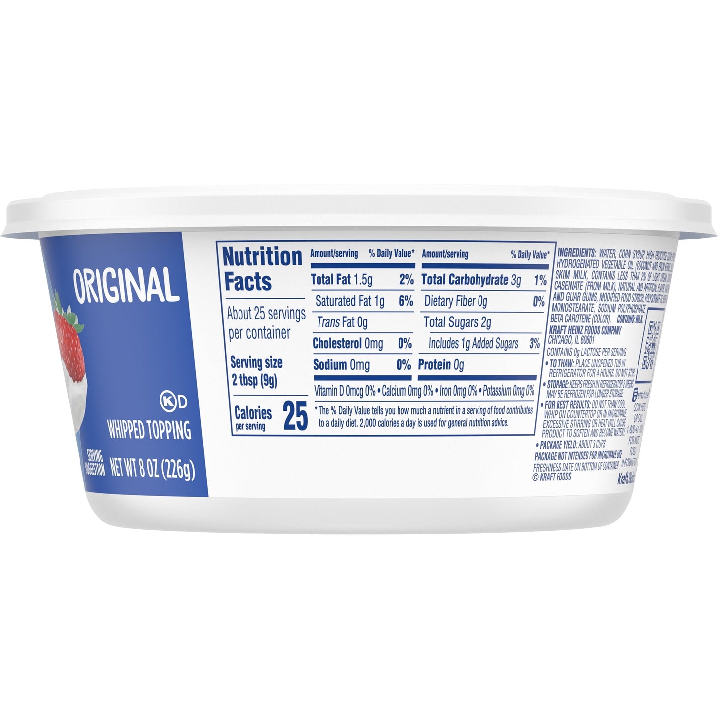 Cool Whip Original Whipped Cream Topping, 8 oz Tub