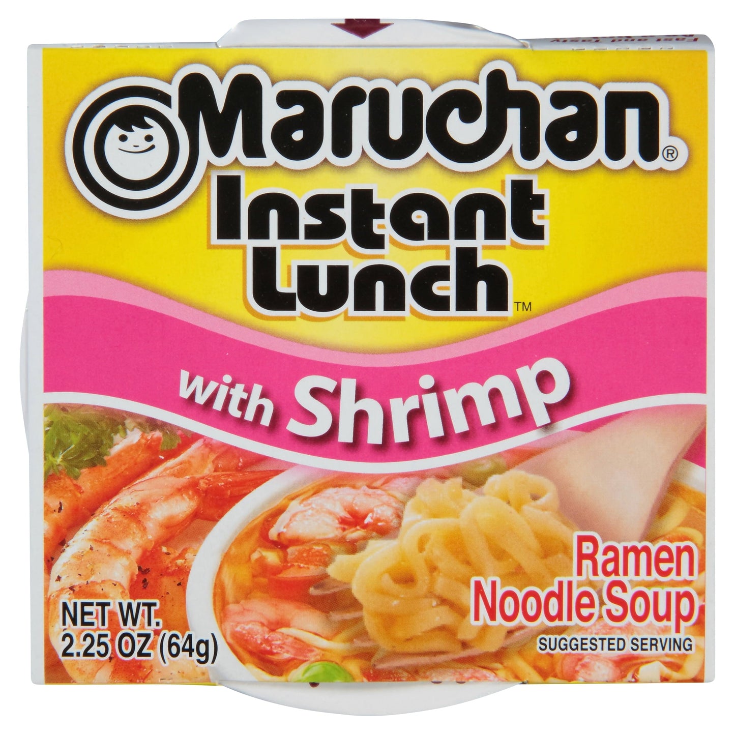Maruchan Instant Lunch Shrimp Flavor Noodle Soup, 2.25 oz Shelf Stable Cup