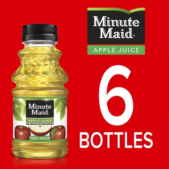 Minute Maid 100% Apple Fruit Juice Drink, 10 fl oz, 6 Bottles