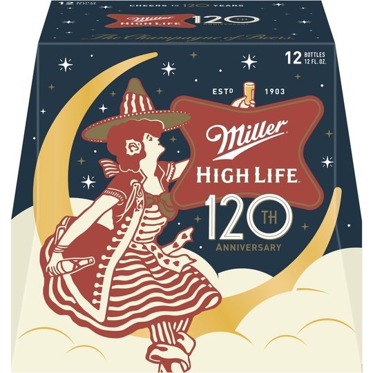 Miller High Life Lager Beer, 12 Pack, 12 fl oz Bottles, 4.6% ABV