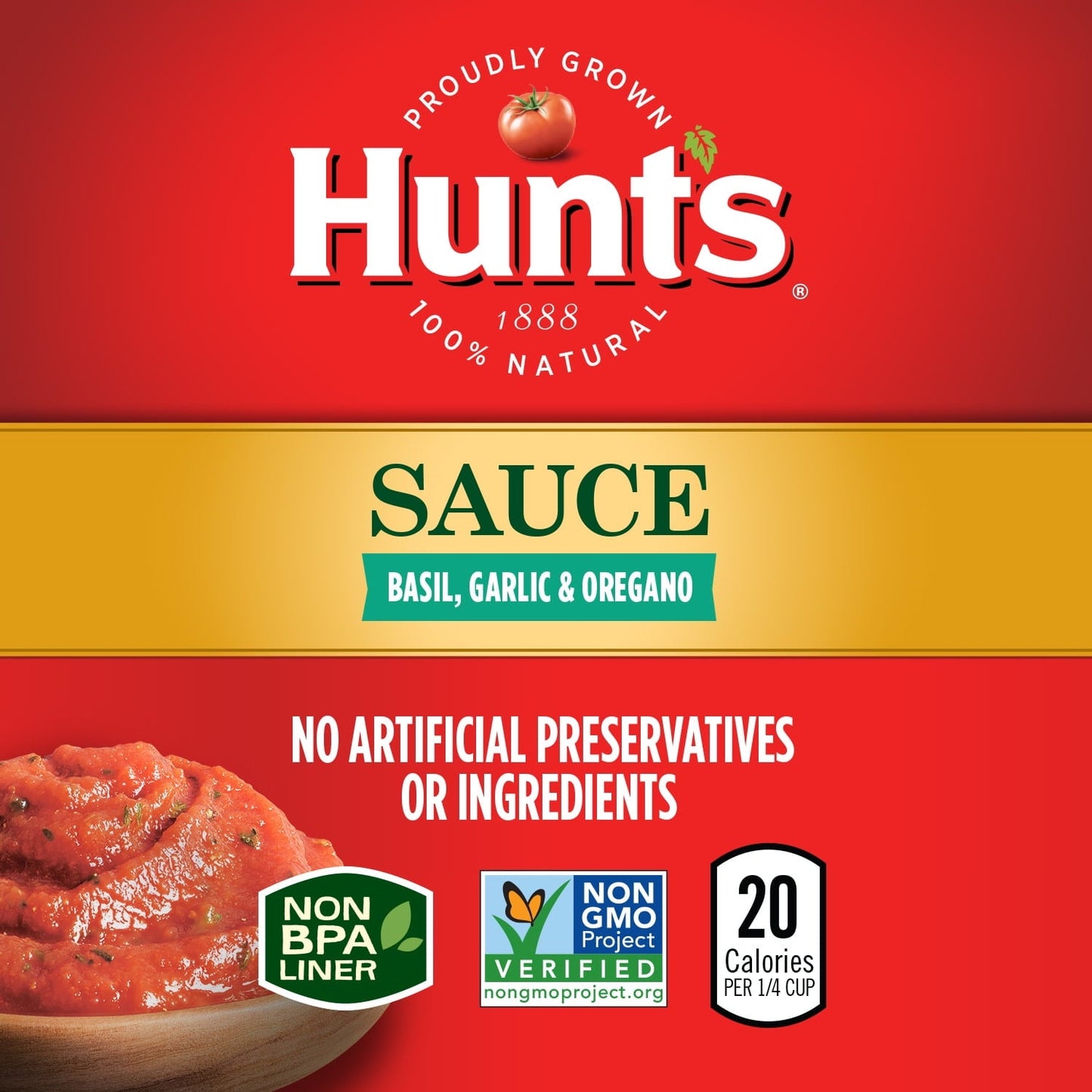 Hunt's Tomato Sauce, Basil, Garlic & Oregano, 8 oz