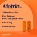 Motrin IB, Ibuprofen 200mg Tablets for Pain & Fever Relief, 225 Ct
