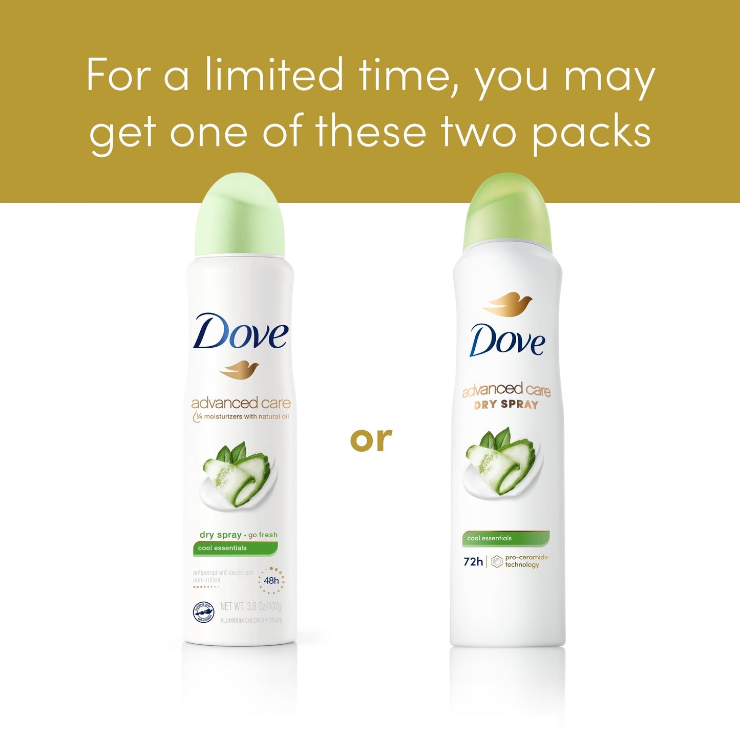 Dove Advanced Care Antiperspirant Deodorant Dry Spray, Cool Essentials, 3.8 oz