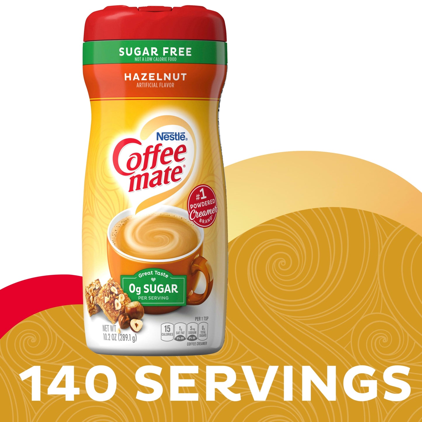 Nestle Coffee mate Sugar Free Hazelnut Powder Coffee Creamer, 10.2 oz