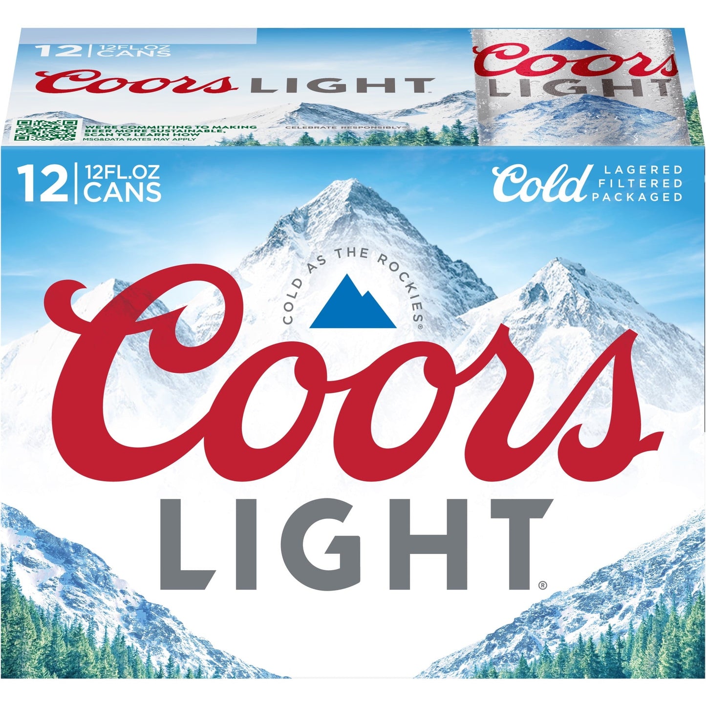 Coors Light Lager Beer, 12 Pack, 12 fl oz Cans, 4.2% ABV