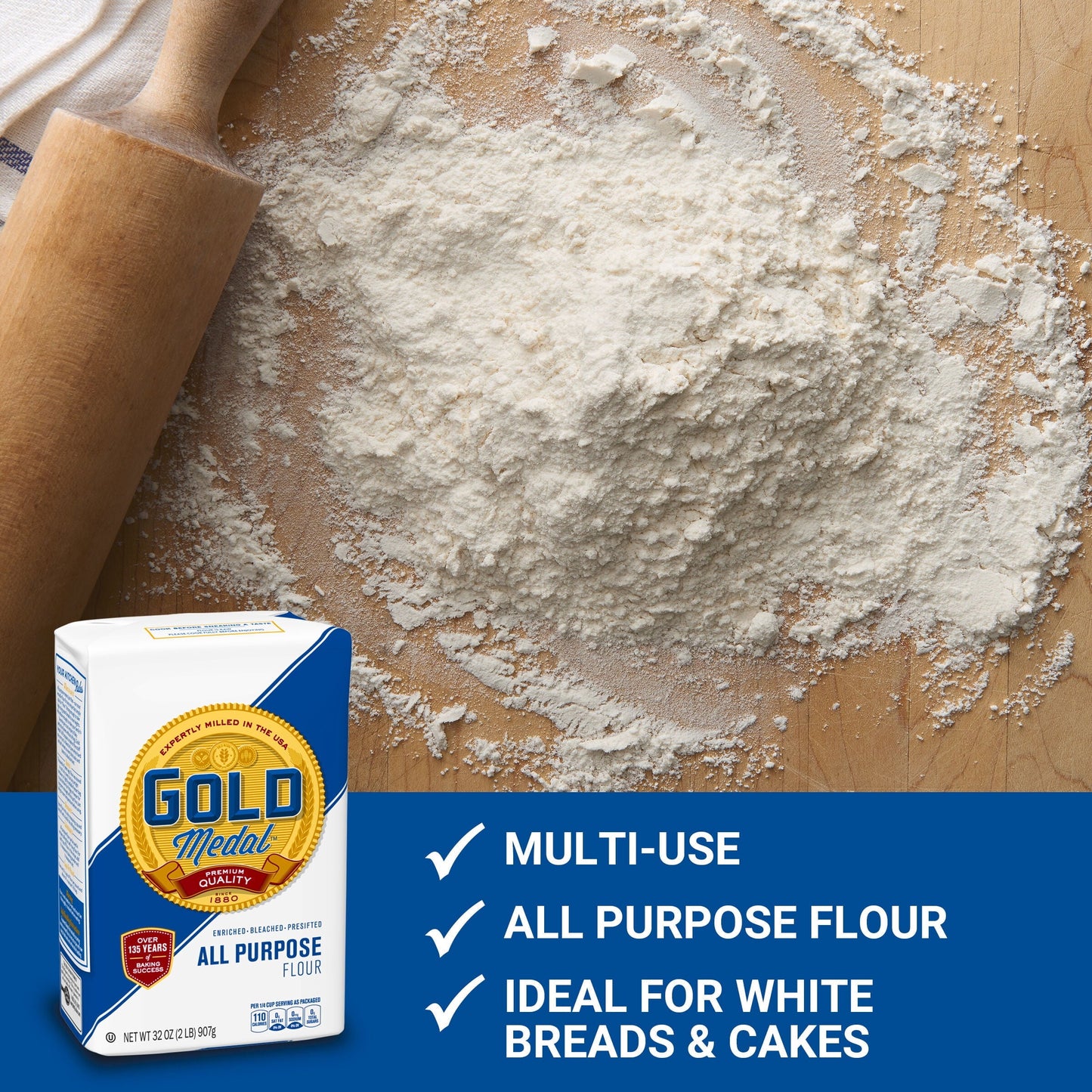 Gold Medal Four, All Purpose Flour, Cooking And Baking Ingredient, 2 lb.