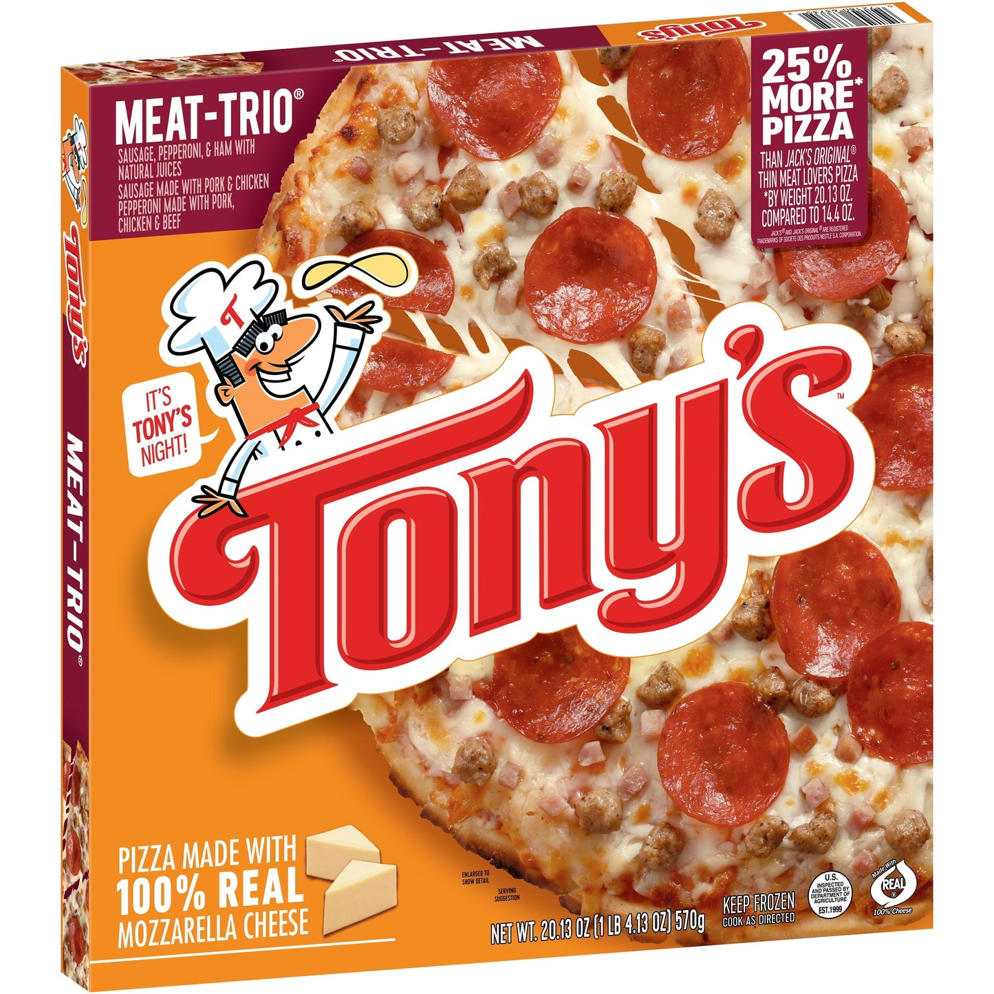 Tony's Thin Crust Meat Trio Frozen Pizza 20.13 oz