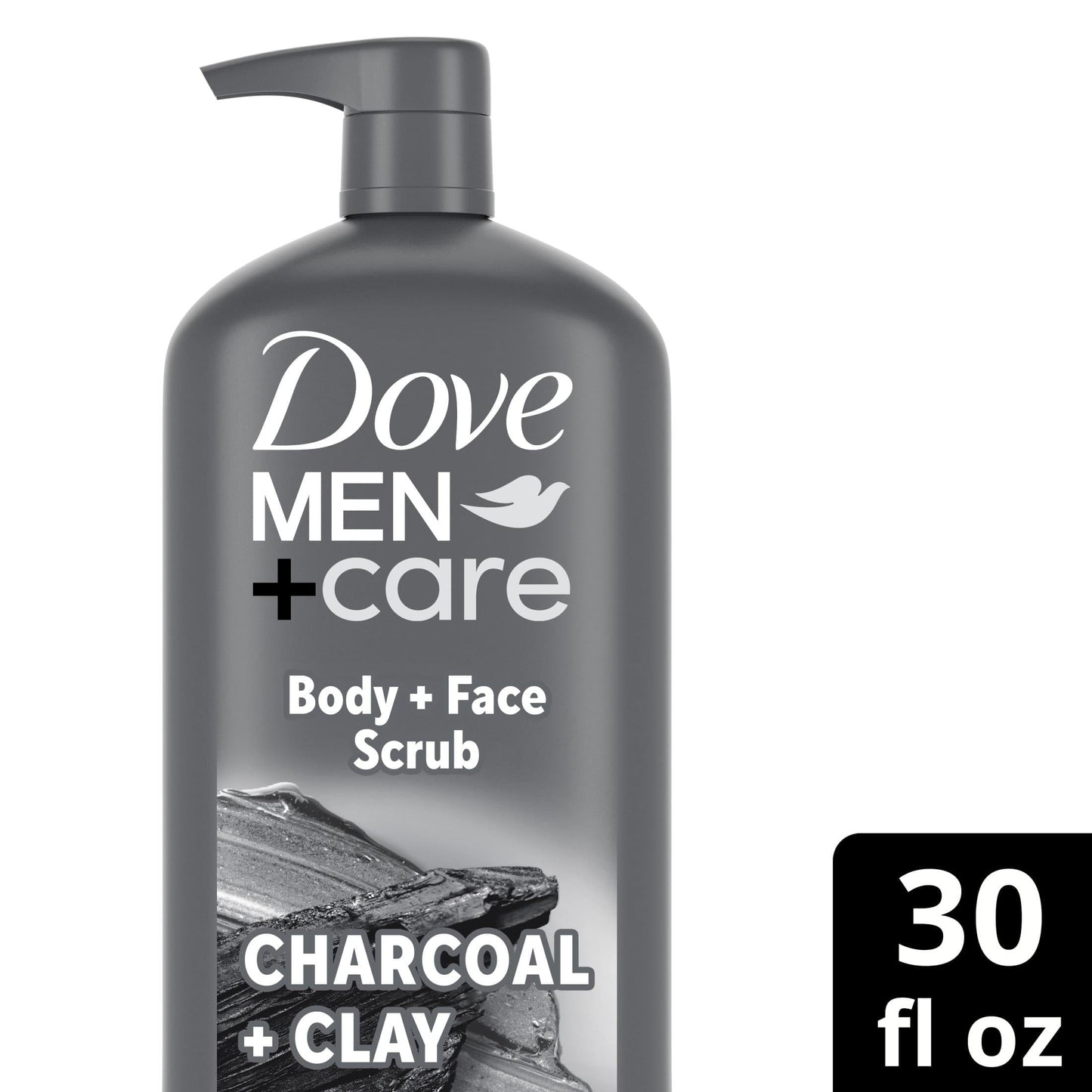 Dove Men+Care Purifying Hydrating Face and Body Wash, Charcoal and Clay, 30 fl oz