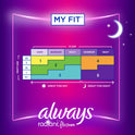Always Radiant Feminine Pads with Wings, Size 4, Overnight Absorbency, Scented, 10 Count