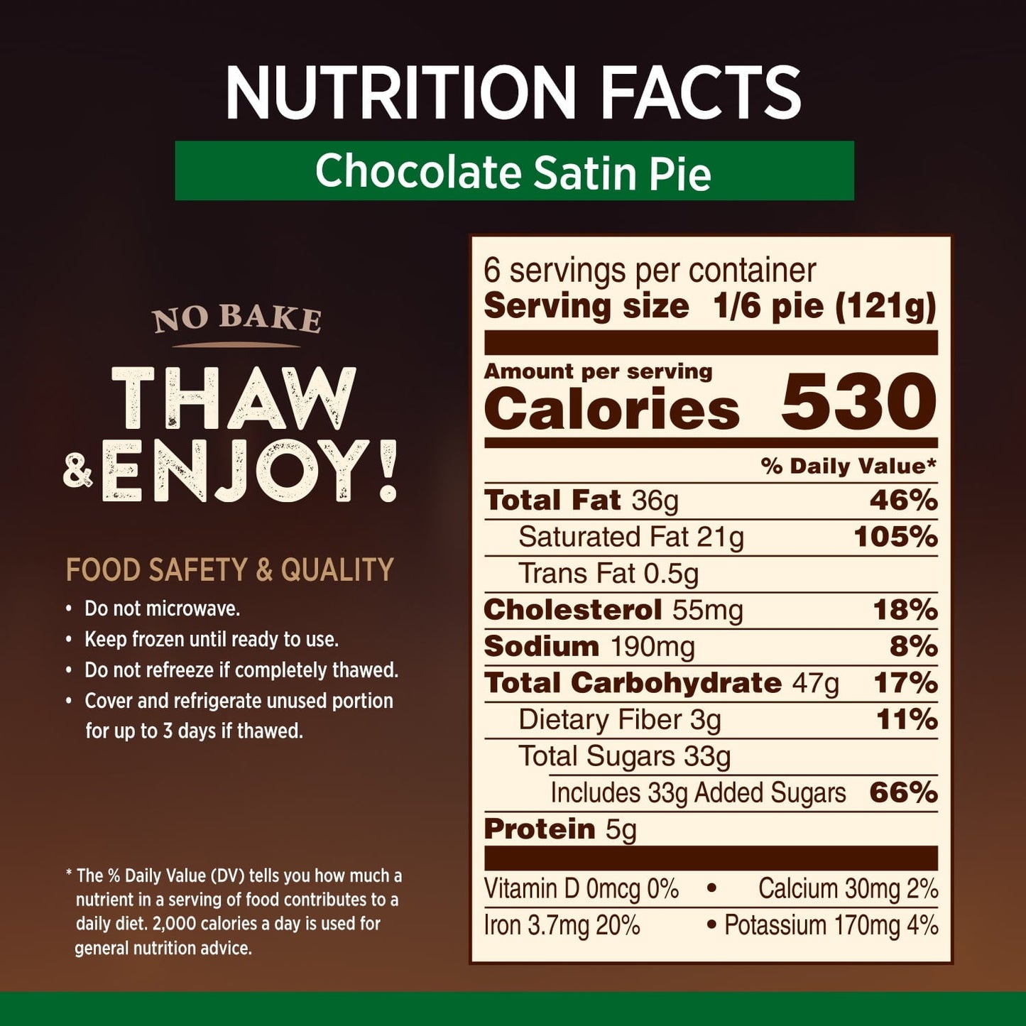 Marie Callender's Chocolate Satin Pie, 25.6 oz (Frozen)